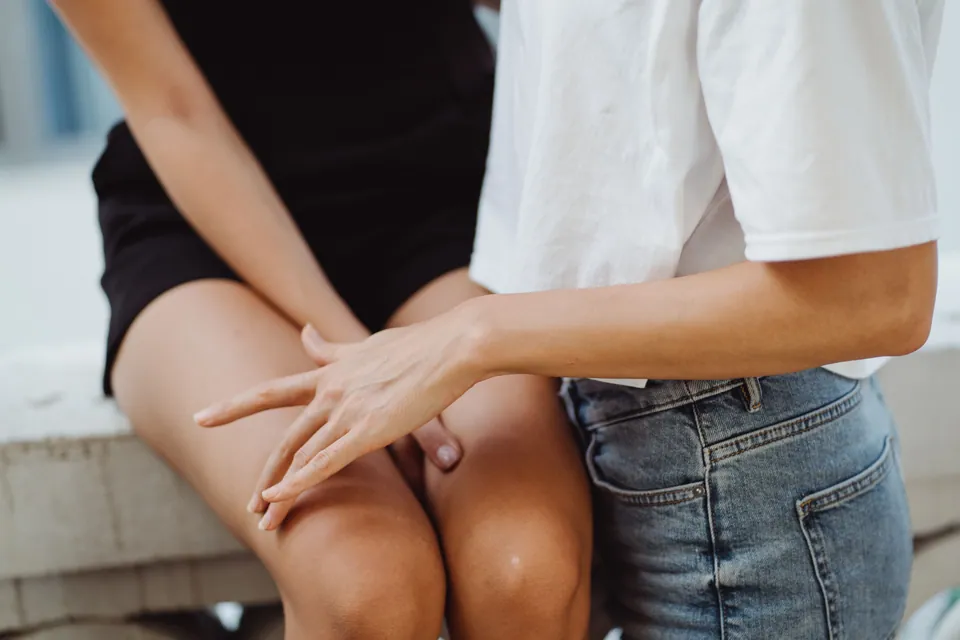 An affectionate moment between two people
